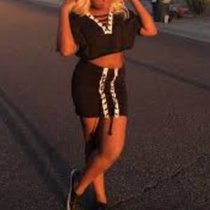 2 piece white &black